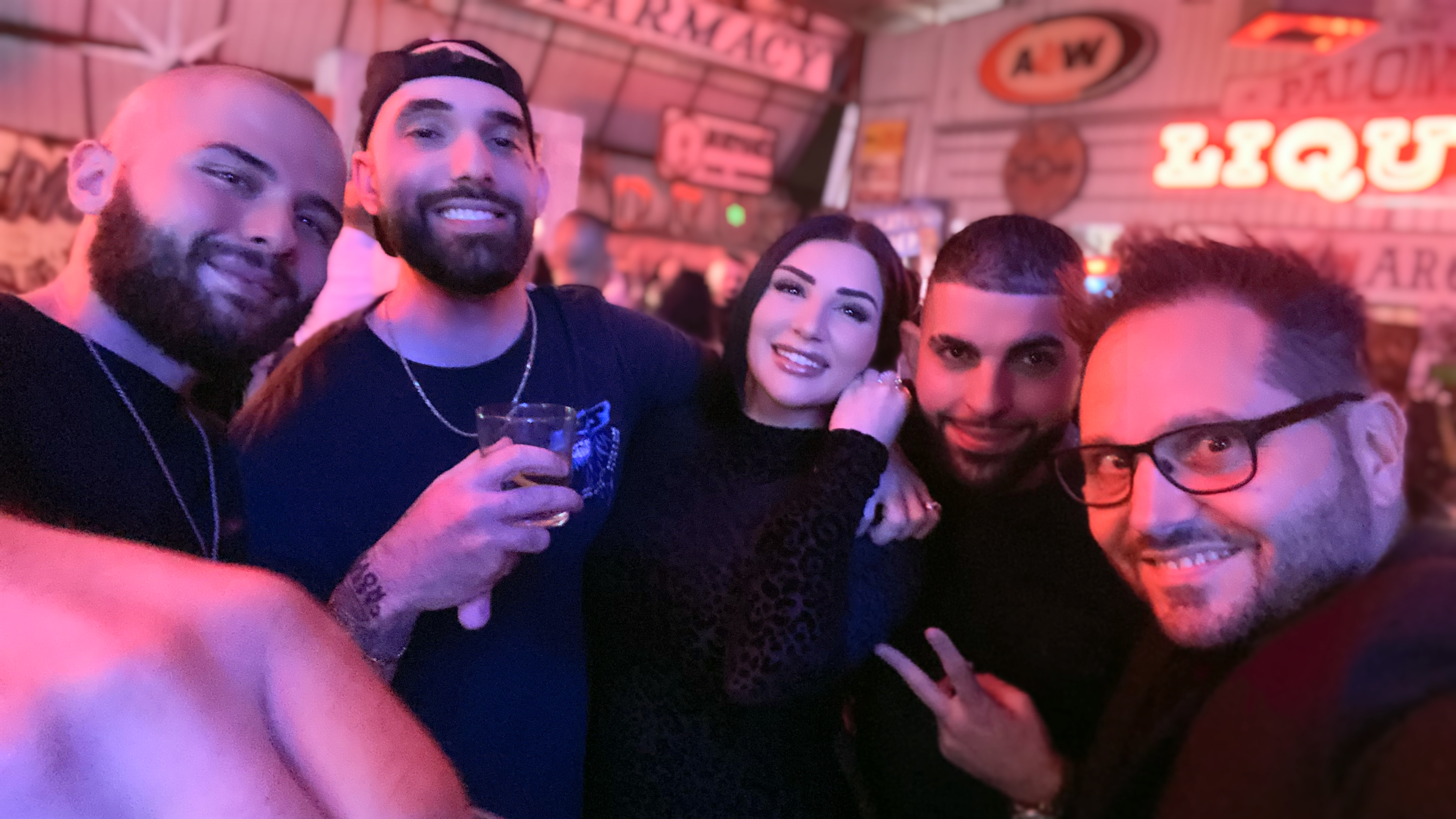 Sash, Eric Shane, Sarina Cross, DJ Davo, and Paisan Kapitan together at a party