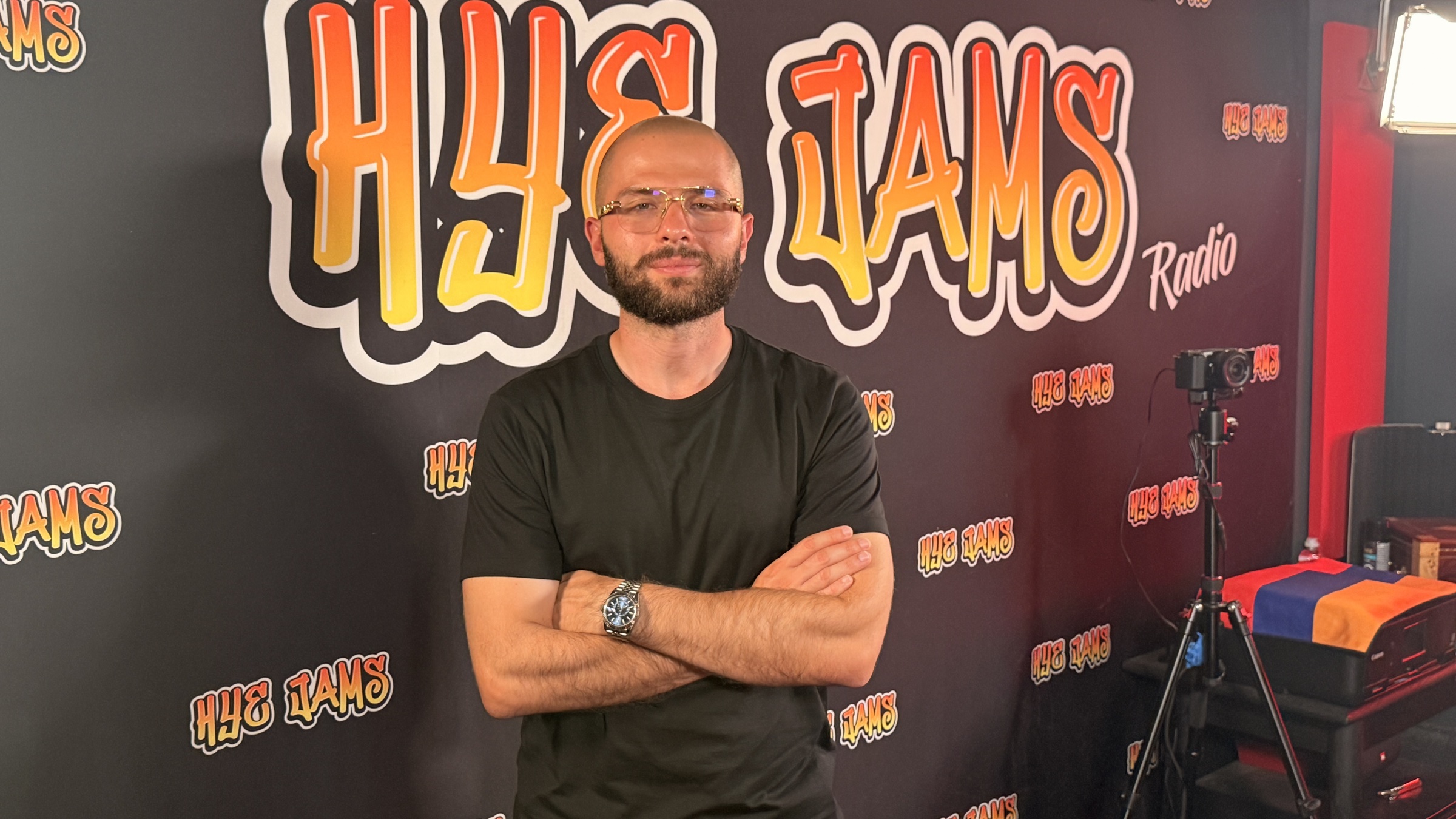 Sash in the Hye Jams Radio studio